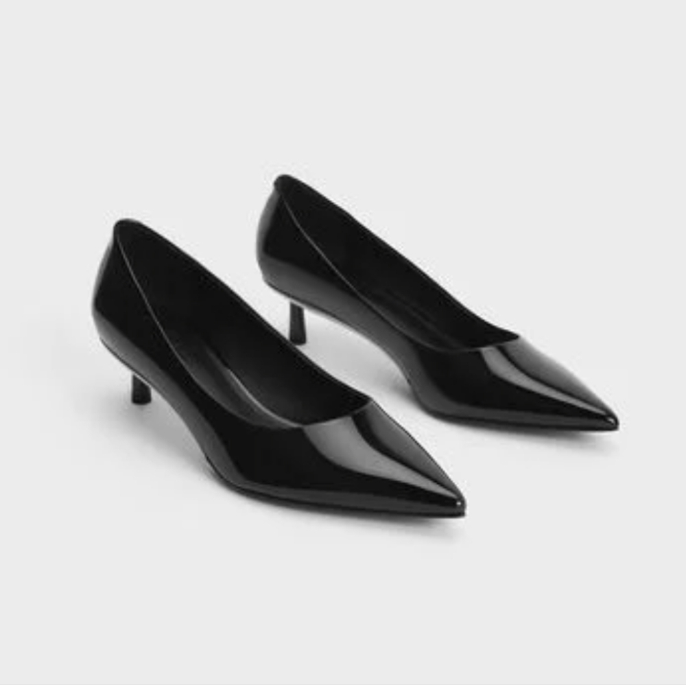 Charles By Charles David Black Patent Heels